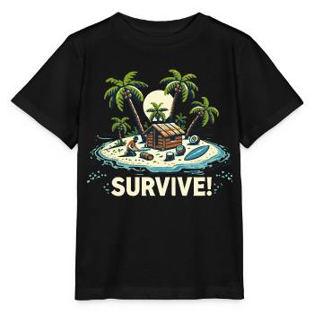 URLAUB AUF DER INSEL - Stanley/Stella Kinder T-Shirt MINI CREATOR  - Schwarz - Vorne - Mikhail (115cm)