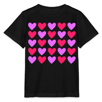 Herzen Bunt Liebe Herz - Stanley/Stella Kinder T-Shirt MINI CREATOR  - Schwarz - Vorne - Mikhail (115cm)