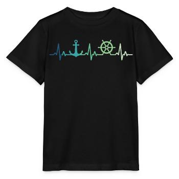 Ankerherzschlag Matrose Geschenk Matrose - Stanley/Stella Kinder T-Shirt MINI CREATOR  - Schwarz - Vorne - Mikhail (115cm)
