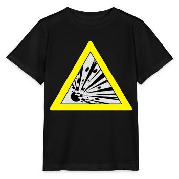 Verkehrsschild Explosion - Stanley/Stella Kinder T-Shirt MINI CREATOR  - Schwarz - Vorne - Mikhail (115cm)