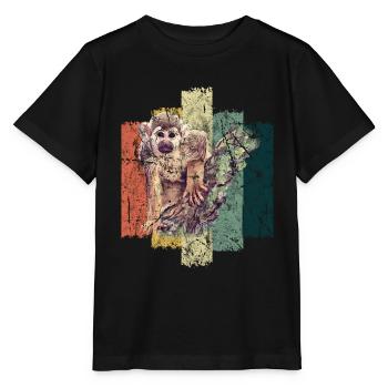 singe - T-shirt bio MINI CREATOR Stanley/Stella Enfant - noir - Devant - Mikhail (115cm)