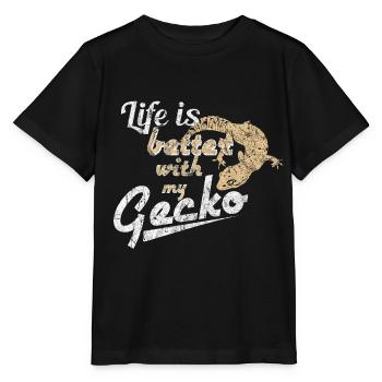 Gecko - Stanley/Stella Kinder T-Shirt MINI CREATOR  - Schwarz - Vorne - Mikhail (115cm)