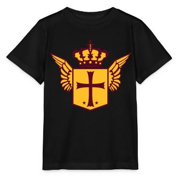 schild krone wappen kreuzritter kirche symbol kreu - Stanley/Stella Kinder T-Shirt MINI CREATOR  - Schwarz - Vorne - Mikhail (115cm)