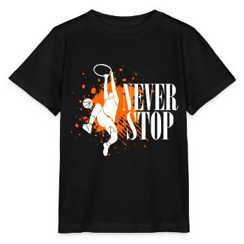 Basketball Korb Sport Geschenkidee - Stanley/Stella Kinder T-Shirt MINI CREATOR  - Schwarz - Vorne - Mikhail (115cm)
