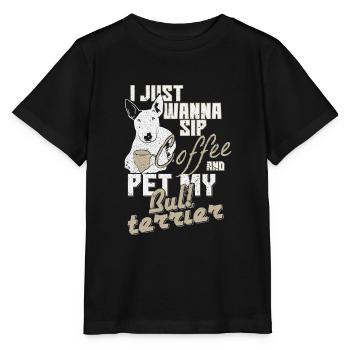 Café chien - T-shirt bio MINI CREATOR Stanley/Stella Enfant - noir - Devant - Mikhail (115cm)