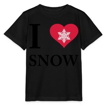 i love snow - Stanley/Stella Kinder T-Shirt MINI CREATOR  - Schwarz - Vorne - Mikhail (115cm)