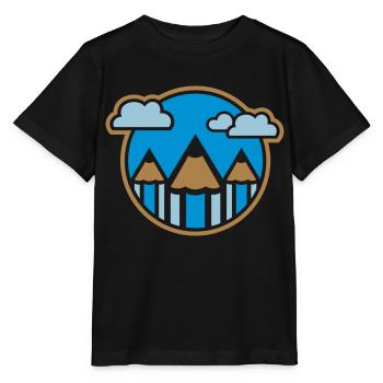 Stifte Landschaft 02 - Stanley/Stella Kinder T-Shirt MINI CREATOR  - Schwarz - Vorne - Mikhail (115cm)