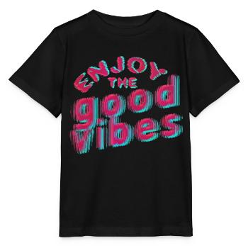 Good Vibes (Schriftzug) 01 - Stanley/Stella Kinder T-Shirt MINI CREATOR  - Schwarz - Vorne - Mikhail (115cm)