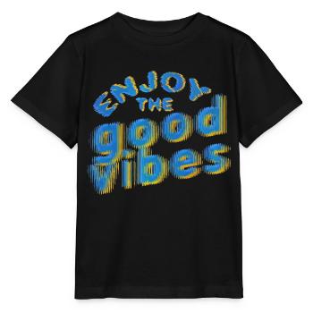 Good Vibes (Schriftzug) 02 - Stanley/Stella Kinder T-Shirt MINI CREATOR  - Schwarz - Vorne - Mikhail (115cm)