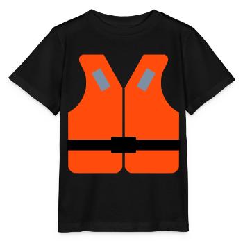 ★ Les couleurs du design peuvent être modifiées ★ Gilet de sauvetage - T-shirt bio MINI CREATOR Stanley/Stella Enfant - noir - Devant - Mikhail (115cm)
