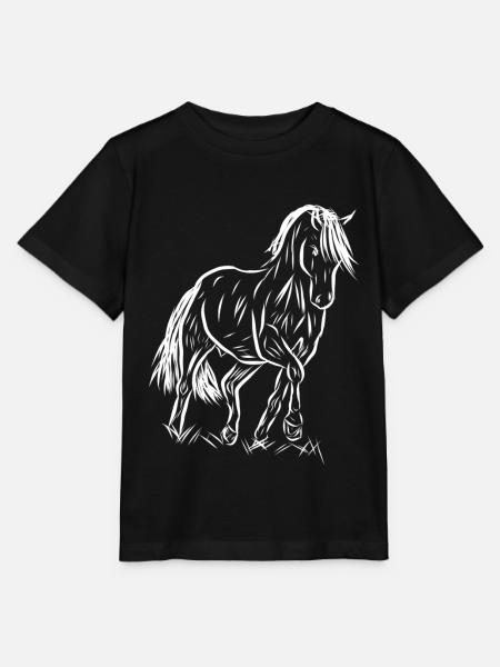 Pferd - Stanley/Stella Kinder T-Shirt MINI CREATOR - Schwarz