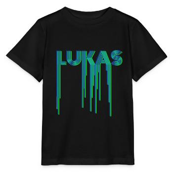 Lukas Luka first name lettering - Stanley/Stella MINI CREATOR Kids’ T-Shirt - black - Front - Mikhail (115cm)