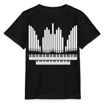 Orgue avec conception de clavier - T-shirt bio MINI CREATOR Stanley/Stella Enfant - noir - Devant - Mikhail (115cm)