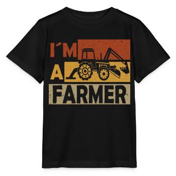 Ich bin Landwirt Bauer oder Bäuerin - Stanley/Stella Kinder T-Shirt MINI CREATOR  - Schwarz - Vorne - Mikhail (115cm)