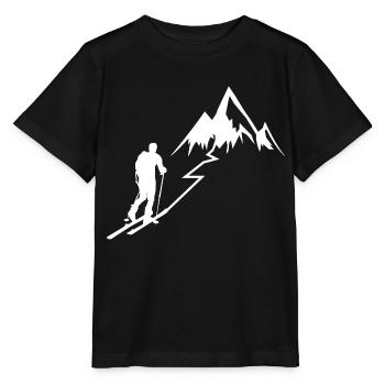Ski Tour Touring Ski Mountain Hiking Gift - Stanley/Stella MINI CREATOR Kids’ T-Shirt - black - Front - Mikhail (115cm)