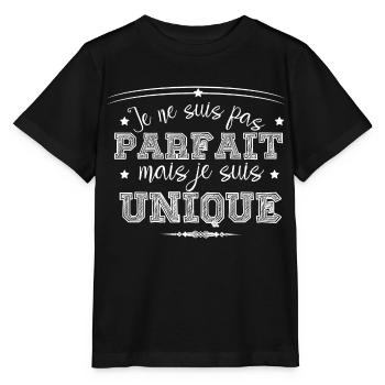 je ne suis pas parfait mais je suis unique - T-shirt bio MINI CREATOR Stanley/Stella Enfant - noir - Devant - Mikhail (115cm)
