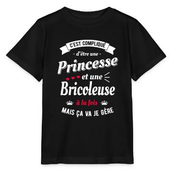 PRINCESSE ET BRICOLEUSE - T-shirt bio MINI CREATOR Stanley/Stella Enfant - noir - Devant - Mikhail (115cm)