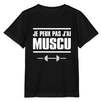 JE PEUX PAS J'AI MUSCU - T-shirt bio MINI CREATOR Stanley/Stella Enfant - noir - Devant - Mikhail (115cm)