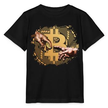 Donner Bitcoin - T-shirt bio MINI CREATOR Stanley/Stella Enfant - noir - Devant - Mikhail (115cm)