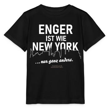 Enger ist wie New York ... nur ganz anders - Stanley/Stella Kinder T-Shirt MINI CREATOR  - Schwarz - Vorne - Mikhail (115cm)