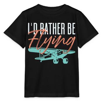 Je préférerais en pilotant un pilote d’aviation - T-shirt bio MINI CREATOR Stanley/Stella Enfant - noir - Devant - Mikhail (115cm)