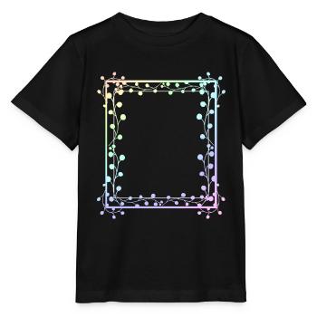 Cadre carré coloré avec des fleurs - T-shirt bio MINI CREATOR Stanley/Stella Enfant - noir - Devant - Mikhail (115cm)