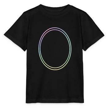 Oval circle in bright colors decoration - Stanley/Stella MINI CREATOR Kids’ T-Shirt - black - Front - Mikhail (115cm)