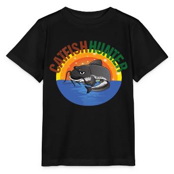 Welsangler Waller Poisson-chat Pêche Wels Wallerangler - T-shirt bio MINI CREATOR Stanley/Stella Enfant - noir - Devant - Mikhail (115cm)