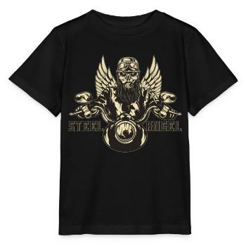 steel angel - Stanley/Stella Kinder T-Shirt MINI CREATOR  - Schwarz - Vorne - Mikhail (115cm)