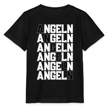 Angeln Angler Angel - Stanley/Stella Kinder T-Shirt MINI CREATOR  - Schwarz - Vorne - Mikhail (115cm)