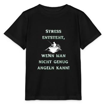 Angeln Stress Angler - Stanley/Stella Kinder T-Shirt MINI CREATOR  - Schwarz - Vorne - Mikhail (115cm)