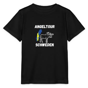 Angeln Schweden Angel - Stanley/Stella Kinder T-Shirt MINI CREATOR  - Schwarz - Vorne - Mikhail (115cm)