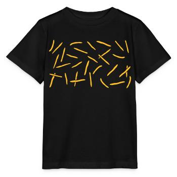 Échantillon Français Fries Rain - T-shirt bio MINI CREATOR Stanley/Stella Enfant - noir - Devant - Mikhail (115cm)