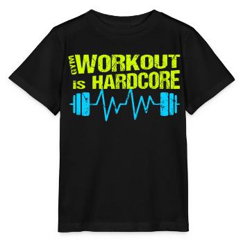 Gym Workout is Hardcore Training with Dumbbell - Stanley/Stella MINI CREATOR Kids’ T-Shirt - black - Front - Mikhail (115cm)