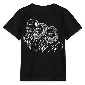 marx engels lenin heads statues communism sickle - Stanley/Stella MINI CREATOR Kids’ T-Shirt - black - Front - Mikhail (115cm)