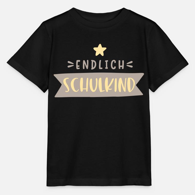 endlich Schulkind mit Stern - Stanley/Stella Kinder T-Shirt MINI CREATOR  - Schwarz