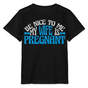 ma femme est enceinte - T-shirt bio MINI CREATOR Stanley/Stella Enfant - noir - Devant - Mikhail (115cm)