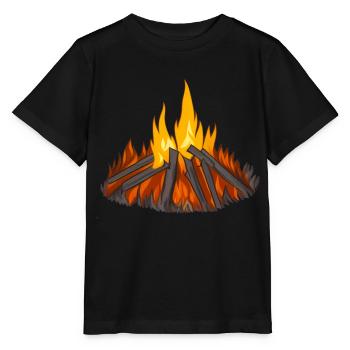 Lagerfeuer Camping Natur Wald Feuer draußen 14 - Stanley/Stella Kinder T-Shirt MINI CREATOR  - Schwarz - Vorne - Mikhail (115cm)