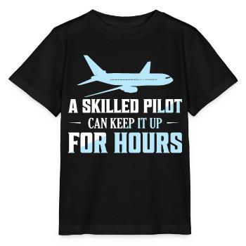 Un pilote qualifié peut le garder pendant des heures Compagnie aérienne A - T-shirt bio MINI CREATOR Stanley/Stella Enfant - noir - Devant - Mikhail (115cm)