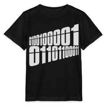 Binary Code Program Language - Stanley/Stella MINI CREATOR Kids’ T-Shirt - black - Front - Mikhail (115cm)