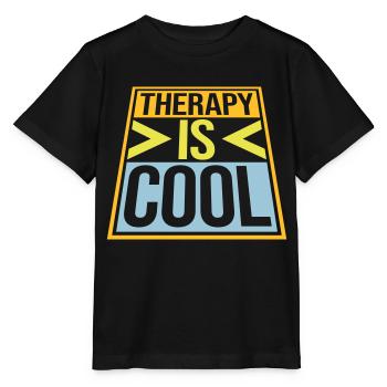 therapy is cool Quote - Stanley/Stella MINI CREATOR Kids’ T-Shirt - black - Front - Mikhail (115cm)