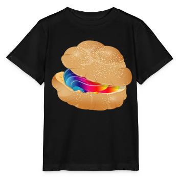 Illustration of a colourfully filled cream puff - Stanley/Stella MINI CREATOR Kids’ T-Shirt - black - Front - Mikhail (115cm)