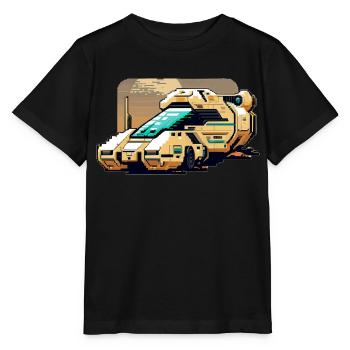 8 Bit Retro Transporter dans rétro Pixel Graphics - T-shirt bio MINI CREATOR Stanley/Stella Enfant - noir - Devant - Mikhail (115cm)