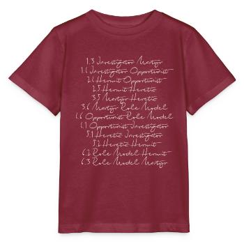 Human Design 12 Profile - Stanley/Stella Kinder T-Shirt MINI CREATOR  - Burgunderrot - Vorne - Kain (125cm)