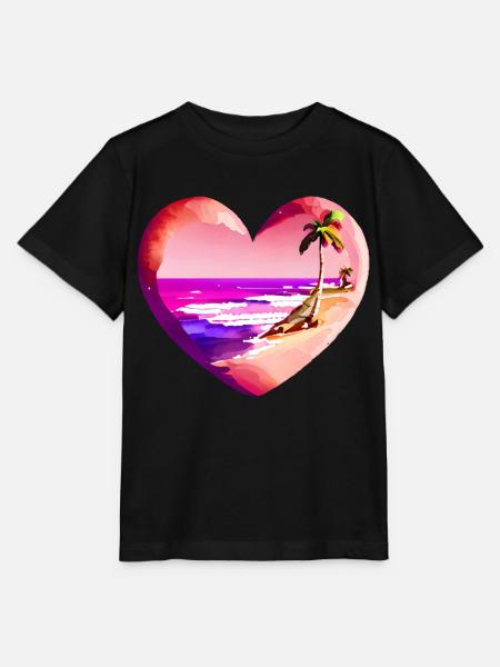 Strand Palme Sonne Sommerurlaub Insel Palmen - Stanley/Stella Kinder T-Shirt MINI CREATOR - Schwarz