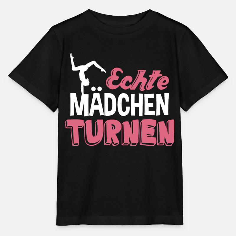 Echte Mädchen turnen - Stanley/Stella Kinder T-Shirt MINI CREATOR  - Schwarz