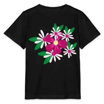 Flower Blume Pflanze - Stanley/Stella Kinder T-Shirt MINI CREATOR  - Schwarz - Vorne - Mikhail (115cm)