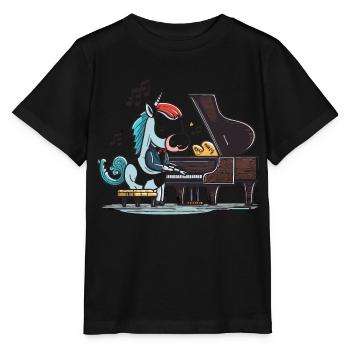 Einhorn-Melodie - Stanley/Stella Kinder T-Shirt MINI CREATOR  - Schwarz - Vorne - Mikhail (115cm)