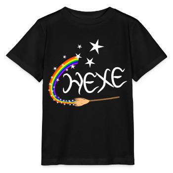 Regenbogen Hexe - Stanley/Stella Kinder T-Shirt MINI CREATOR  - Schwarz - Vorne - Mikhail (115cm)