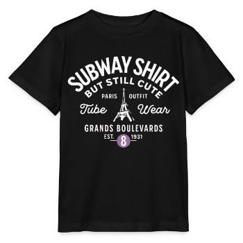 Paris subway shirt Grands Boulevards - T-shirt bio MINI CREATOR Stanley/Stella Enfant - noir - Devant - Mikhail (115cm)